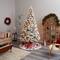 9ft. Pre-Lit Flocked West Virginia Fir Artificial Christmas Tree, Clear LED Lights